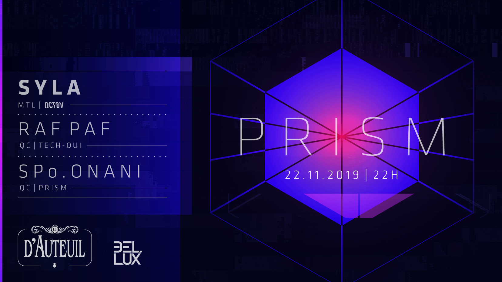 Prism – Événement Techno – S Y L A (MTL)