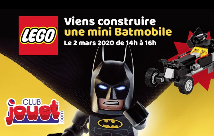 Viens créer une mini Batmobile en Lego!