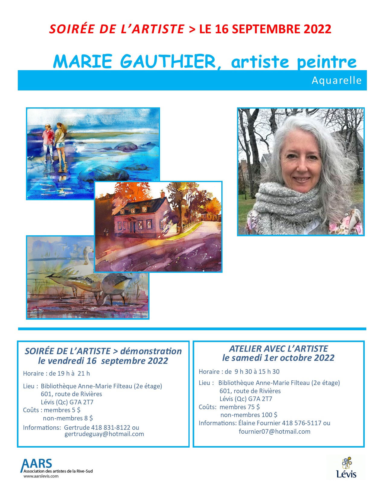 Soirée de l’artiste avec Marie Gauthier, aquarelliste