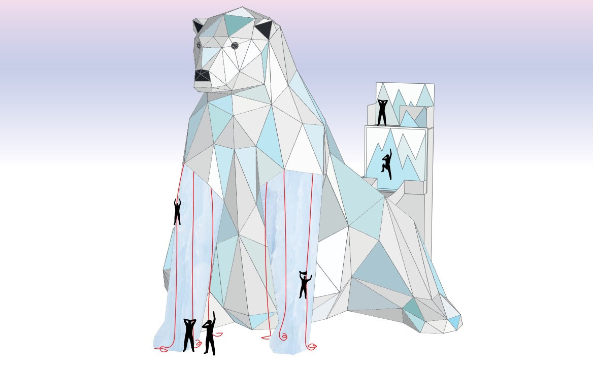 L&rsquo;ours d&rsquo;escalade de glace
