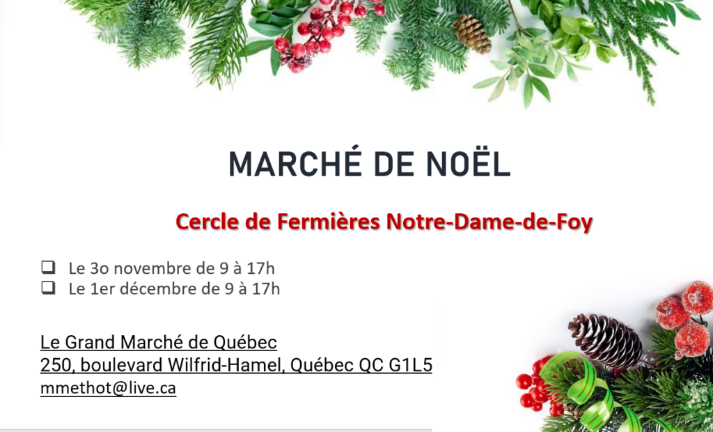 Marché de Noël Fermières Notre Dame de Foy