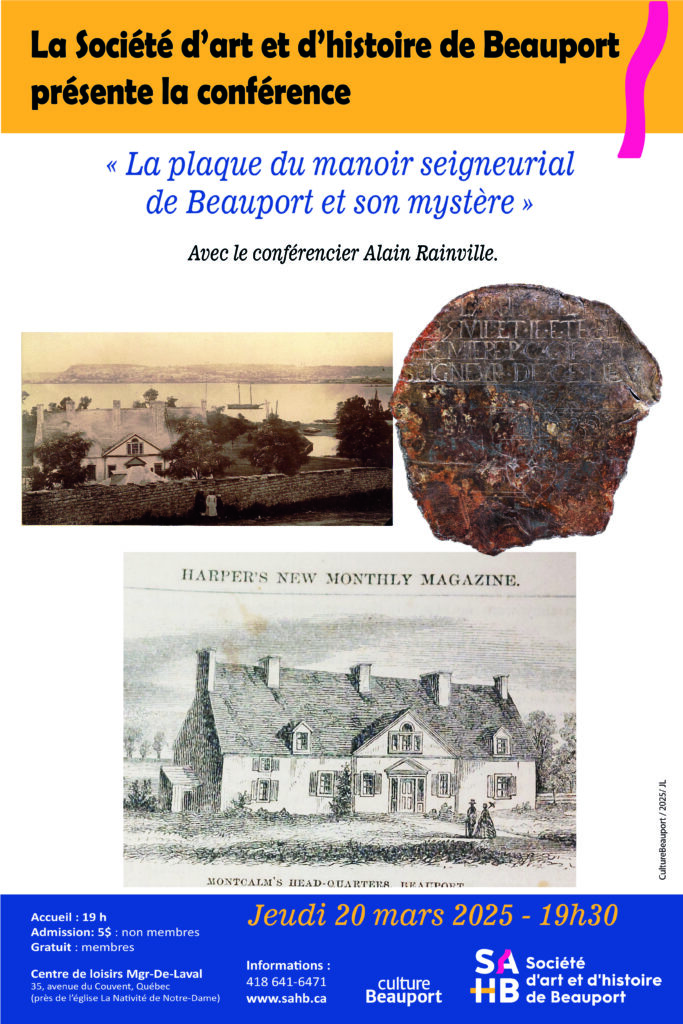 La plaque du manoir seigneurial de Beauport et son mystère