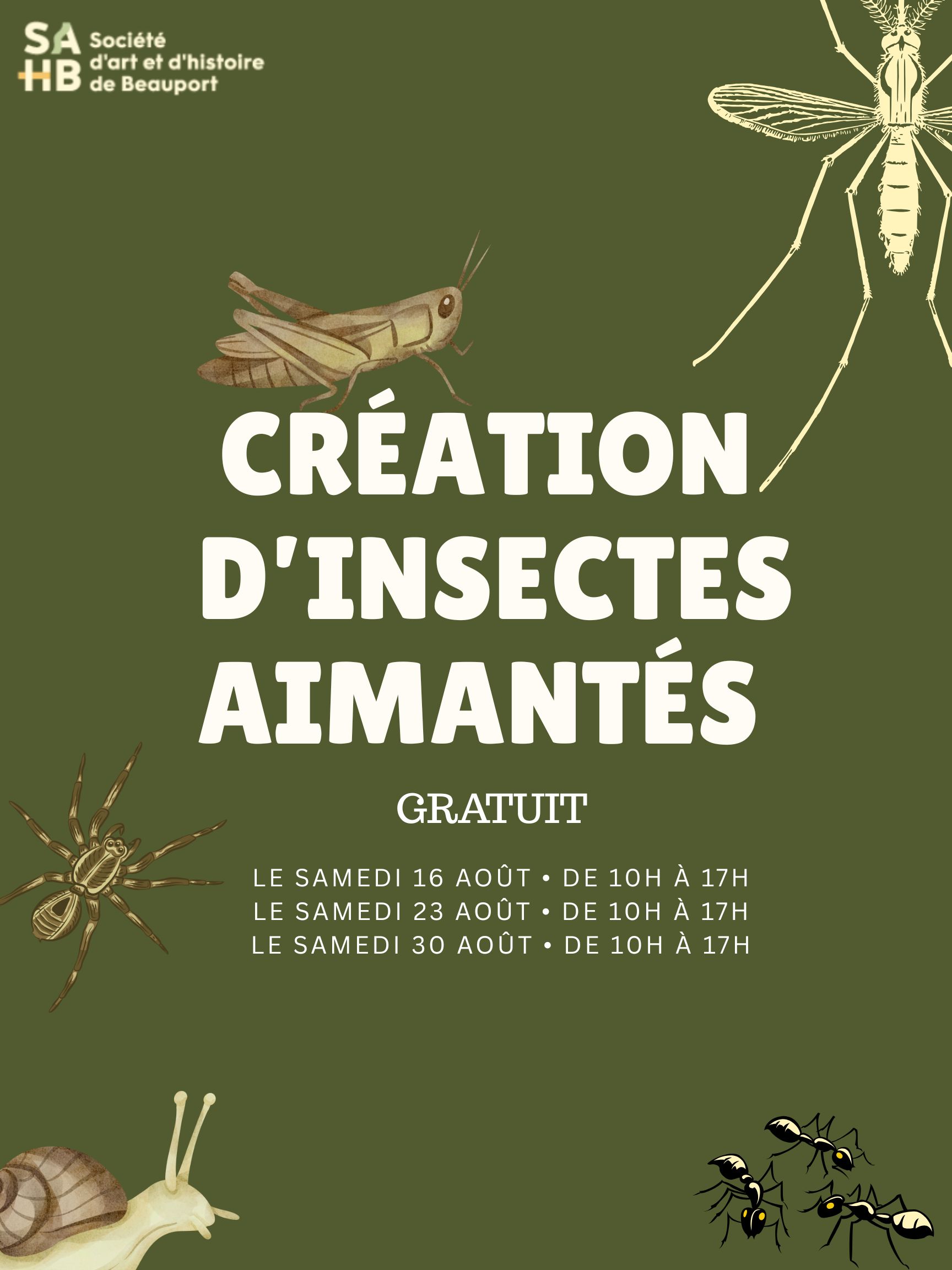 Atelier libre – Création d’insectes aimantés